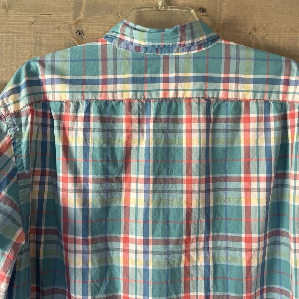 J.Crew Mens XL‎ Flex Washed Plaid Button Down Shirt Stretch Long Sleeve BP971